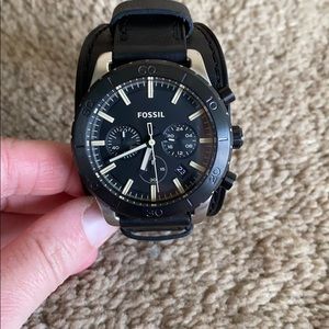 Black leather Fossil Watch